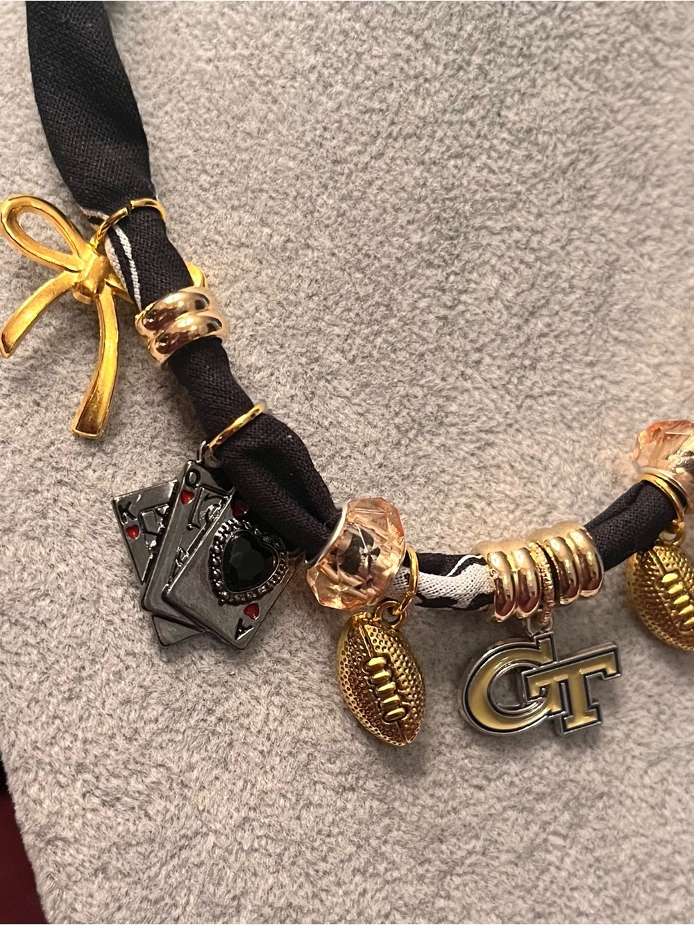 Georgia Tech Yellow Jacket Bandana Charm Necklace, 29” - Picture 3 of 6